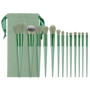 Professional 13pcs Makeup Brush Set Custom Logo Synthetic Hair Makeup Brush Set Wooden Handle Face Makeup Brushes