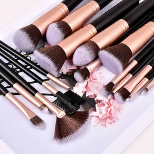 Professional 14 Piece Makeup Brush Set Soft Synthetic Hair Rose Gold Cosmetic Brushes for Foundation Blush Eye Makeup