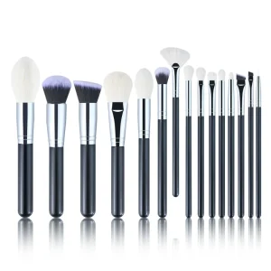 Professional 15 Piece Makeup Brush Set High Quality Animal Hair and Goat Hair Brushes Beauty Tools for Face Use