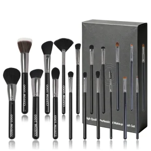 Professional 18pcs Customizable Makeup Brush Set 100% Vegan Hair Strong Powder absorbing Power Comfortable on the Face
