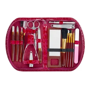 Professional 18pcs Makeup Brush Set Nylon Bristles Plastic Handles Custom Logo Private Label Face Tools Manicure Kit