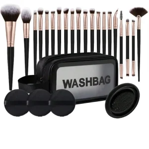 Professional 20 Piece Women’s Face Makeup Brush Set with Concealer & Eyeliner Eyebrow Tools Synthetic Fibre Storage Bag