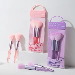 Professional 2pcs Makeup Brush Set Vegan Synthetic Foundation & Eye Shadow Flat Slanted Brush Kit with Blending & Powder Brushes