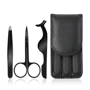 Professional 3-Pcs Extension Tweezers Set Stainless Steel Eyebrow Tongs Clip Scissors for Eye Lashes Cosmetology Cosmetic Tools