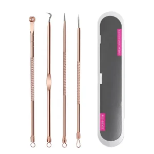 Professional 4 PCS Stainless Steel Blackhead Tool Facial Pimple Beauty Acne Needle Kit