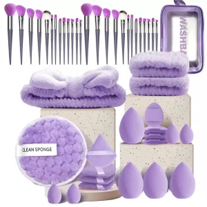 Professional 47Pcs Makeup Brushes Set Premium Synthetic for Foundation Concealer Blush Eyeshadow Powder Contour Makeup Brush Kit