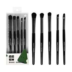 Professional 5-Piece Makeup Brush Set Flat Synthetic Hair Eyeshadow Eyeliner Concealer Face & Eyes Application