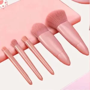 Professional 5Pcs Mini Size Private Label Makeup Brushes Compact Mirror Set Portable Travel Makeup Brush Set With Mirror