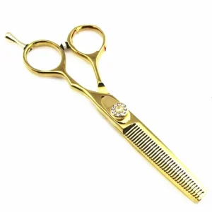 Professional 6 5.5 Inch 440c Golden Cut Hair Scissors Set Cutting Barber Makeup Thinning Shears Hairdressing JD JD-101 28 Teeth