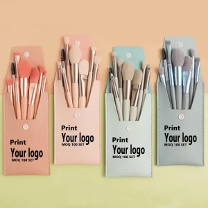 Professional 8Pcs Synthetic Hair Travel Makeup Brush Kit Foundation Cosmetics Powder Face Mini Makeup Brush Set With Bag