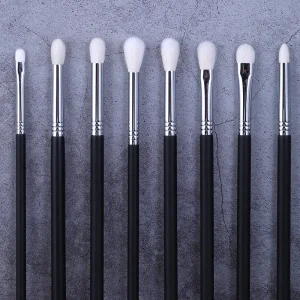 Professional 8pcs White Hair Eye Shadow Makeup Brush Set