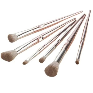Professional Beauty Makeup Brush Set 6pcs Synthetic Hair Foundation Powder Black Electroplated Handle Cosmetic Makeup Brushes