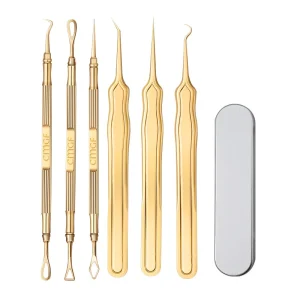 Professional Coppery Acne Needle Pin Kit Blackhead Remover Pimple Extractor Facial Care Cosmetic Tools Acne Treatment Beauty