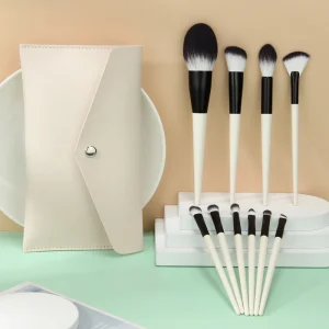Professional Cosmetic Tool for Foundation Blush Eyeshadow Smudge High Quality 10Pcs White Square Handle Makeup Brushes Set