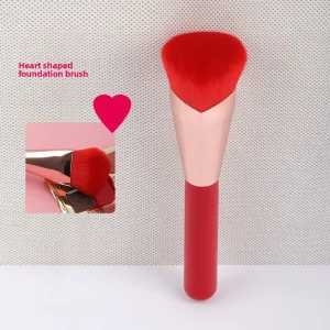 Professional Custom Single Heart Shaped Makeup Brush for Face Powder Application