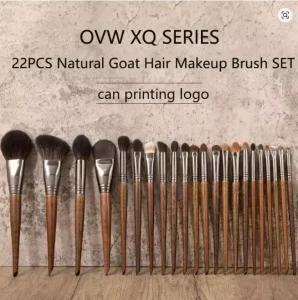 Professional Full Set 22 Pcs Goat Hair Wood Handle Makeup Brushes Set Beauty Tools Kit for Beginners