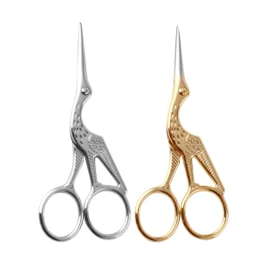Professional Gold Straight Eyebrow Scissor Curved Blade Stainless Steel Facial Hair Makeup Tool Eyebrows Lashes Personal Care