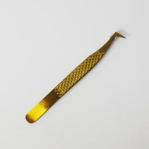Professional Golden Eyelash Extension Tweezers High Precision Stainless Steel Straight Curved Volume Lash Tools for Salon Use