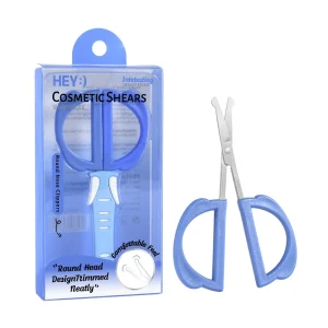 Professional Grooming Scissors Round Head Safe Design for Eyelashes Nose Eyebrow with Plastic Safety Cover
