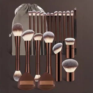 Professional Luxury 10pcs 20pcs Vegan Makeup Brush Set Aluminium Handle Powder Foundation Eyeshadow Eyeliner Make up Brush