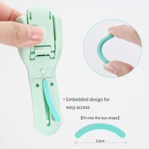Professional Makeup Artist Eyelash Curler Wider 3.2cm Embedded Head USB Rechargeable Plastic Protective Case Eye