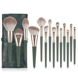Professional Makeup Brush Set 14pcs Synthetic Hair Soft Brushes for Face and Eyes with Case