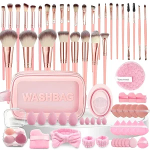 Professional Makeup Brush Set 20/40/42/56-Piece Nylon Brushes with Plastic Handles Multi-Shape Design & Custom Logo Option