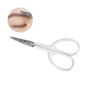 Professional Makeup Tool Beauty Scissors Sharp Curved Straight Blades Stainless Steel Eyebrow Scissors Plastic