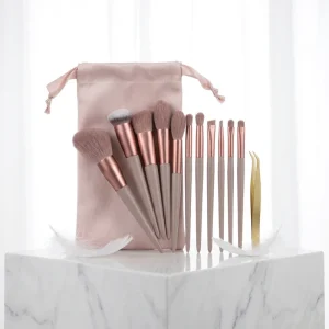 Professional Rose Gold Luxury Eco friendly Synthetic Hair Makeup Brushes 7 Piece Set Flat Foundation Small Eyeliner Lip Liner