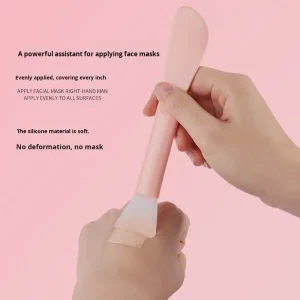 Professional Silicone Dual Headed Flat Mask Mud Applicator Single Facial Makeup Brush Scraper with Integrated Handle Beauty Tool