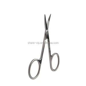 Professional Silver Stainless Steel Eyebrow Scissor Women’s Eyelash Extension Tweezer Pointed Slanted Bag