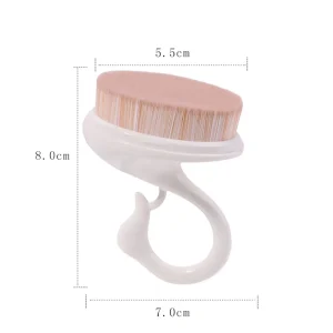 Professional Single Black White Small Swan Shape Face Foundation Synthetic Hair Soft Flat Makeup Brush Lattis PVC Handle Box