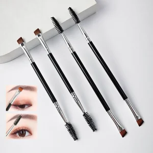 Professional Single Double Ended Eyelash and Eyebrow Brush Pen Eye Region Angled Concealer Spiral Eye Makeup Brush Beauty Tools