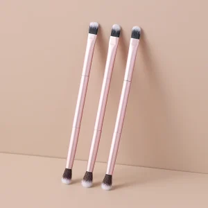 Professional Single Double Headed Multifunctional Makeup Brush Synthetic Hair Plastic Handle for Nose Shadow Eye Shadow