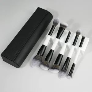Professional Single Makeup Brush Double Ended Foundational Powder and Angled Liquid Collection Foundation Brush with Case