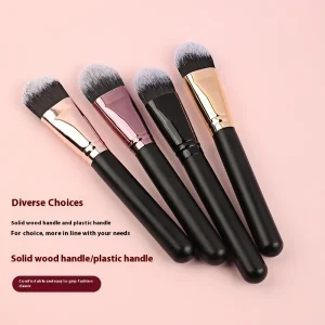 Professional Single Wooden Handle Foundation Makeup Brush Cross Border Flat Head Seamless Concealer Makeup Brush Beauty Tools