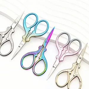 Professional Stainless Steel Straight Fine Tip Right Handed Grooming Scissors Sharp Blade Custom Finish Nose Ear Eyebrow Trimmer