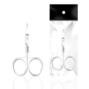 Professional Stainless Steel Straight Left Handed Eyebrow Beauty Scissors Precision Cut Blunt Sharp Blade Tip Nail Facial Hair