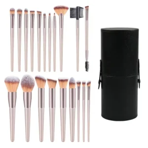 Professional Synthetic Vegan Soft Makeup Brush Set with Concealer Wood Handle Face Use OEM ODM Available
