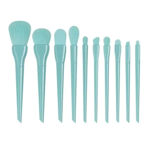 Professional Vegan Facial Makeup Brushes 10 Piece Private Label Custom Logo Foundation Brush Set