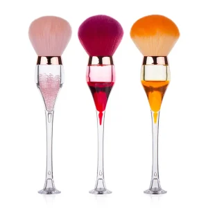 Professional Vegan Large Flat Single Eye Use Fan Brush Cosmetic Makeup Blending Brush with Plastic Handle Packaged Mushroom