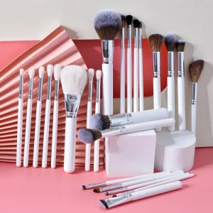 Professional White Synthetic Makeup Brush Set Eyebrow Eye Makeup Brush Set Private Label Make up Brushes