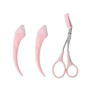 Professional Women’s Stainless Steel Eyebrow Kit Eco Friendly Water Resistant Skin Friendly Trimmer Scissors Comb Razor