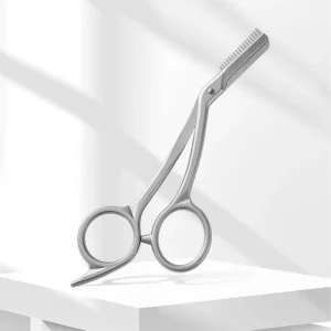 Professional Women’s Stainless Steel Eyebrow Trimming Knife Makeup Scissors with Comb Brow Trimmer Scraper and Razor for Face