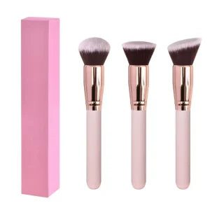 Professional Wood Handle Synthetic Hair Foundation Brush Single Blush Contour Powder Makeup Tool Comfortable Grip Face