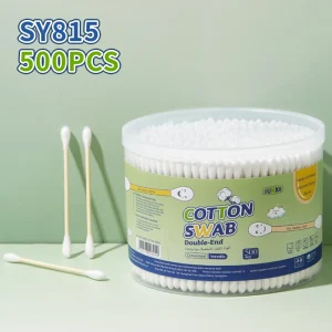 Q tip Stick Cotton Buds Biodegradable Eco Friendly Double Head Bamboo Cotton Swabs for Ear Cleaning and Makeup Tips SY812