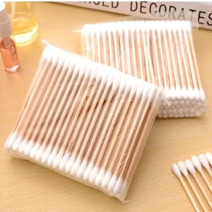 Q tips Double Head Cosmetics Cotton Buds 100pcs bag Makeup Tools Ear Buds Cotton Swabs Ear Wax Remover Cotton Swab Wooden Stick