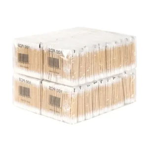 Qtips Double Head Bamboo Cotton Buds Stick 100pcs bag Makeup Tools Ear Wooden Buds Cotton Swab Remover Wooden Cotton Swab