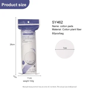 RTS 70mm XL Size Biodegradable Facial Cosmetic Cotton Pad for Makeup Removal Pad Organic Round Cotton Pads for Face Nail