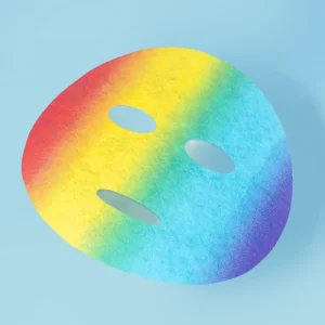 Rainbow Multi-Color Printed Nonwoven Fabric Paper Mask Skin Care Facial Sheet Mask
